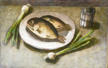 Painting titled "fish / Fisch / рыбы…" by Dmitriy Trubin, Original Artwork, Watercolor
