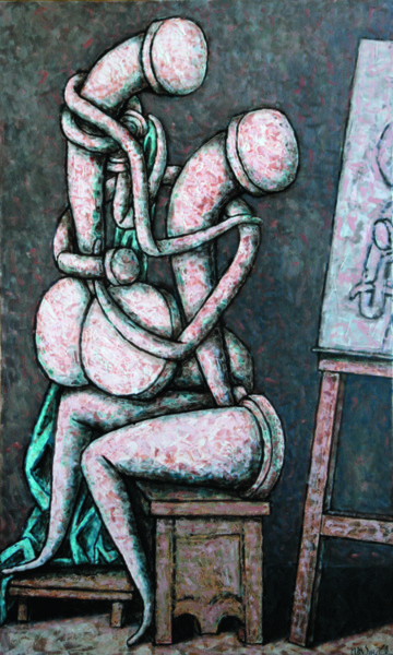 Картина под названием "РАФАЭЛЬ И ФОРНАРИНА…" - Dmitriy Trubin, Подлинное произведение искусства, Масло