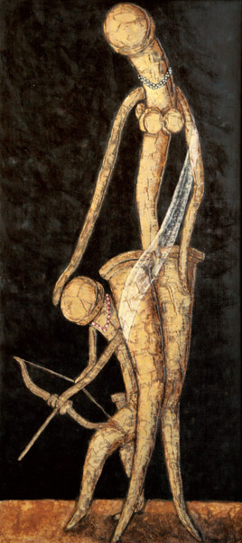 Peinture intitulée "Венера и Амур по Кр…" par Dmitriy Trubin, Œuvre d'art originale, Huile Monté sur Châssis en bois