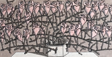 Картина под названием "АБСТРАКТНЫЙ БУКЕТ/A…" - Dmitriy Trubin, Подлинное произведение искусства, Масло