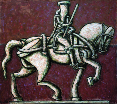 Painting titled "Венецианский кондот…" by Dmitriy Trubin, Original Artwork, Acrylic Mounted on Wood Stretcher frame