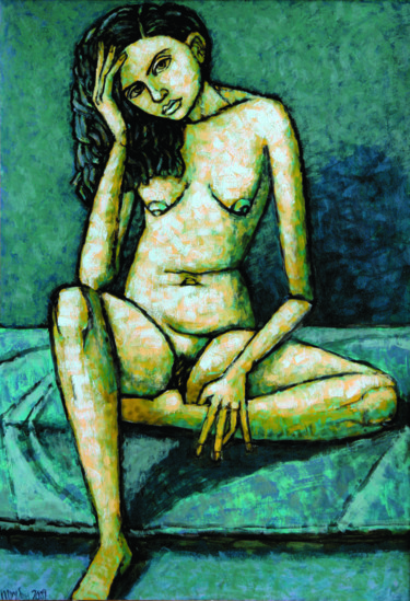 Картина под названием "Naked girl-size 39"…" - Dmitriy Trubin, Подлинное произведение искусства, Масло