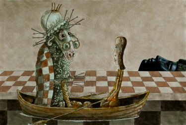 Peinture intitulée "Alice in Wonderland…" par Dmitriy Trubin, Œuvre d'art originale, Aquarelle