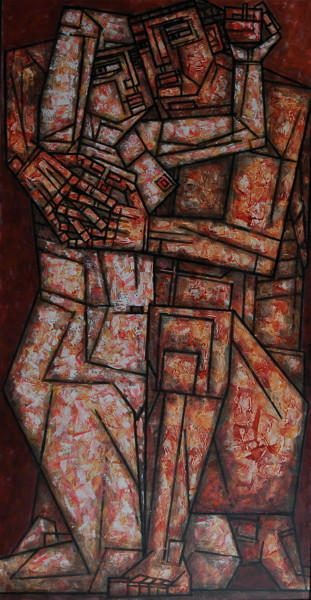 Картина под названием "Adam et Eve / Адам…" - Dmitriy Trubin, Подлинное произведение искусства, Масло