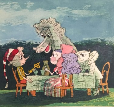 Картина под названием "Буратино / Pinocchi…" - Dmitriy Trubin, Подлинное произведение искусства, Акварель