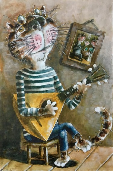 「Katze / chat / cat…」というタイトルの絵画 Dmitriy Trubinによって, オリジナルのアートワーク