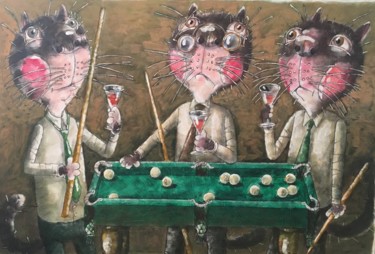 Peinture intitulée "Katze / chat / cat…" par Dmitriy Trubin, Œuvre d'art originale