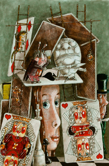 Pintura titulada "Alice in Wonderland…" por Dmitriy Trubin, Obra de arte original