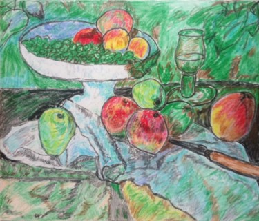 Dessin intitulée "Paul Cézanne. Le co…" par Vladimir Vetrov, Œuvre d'art originale, Pastel