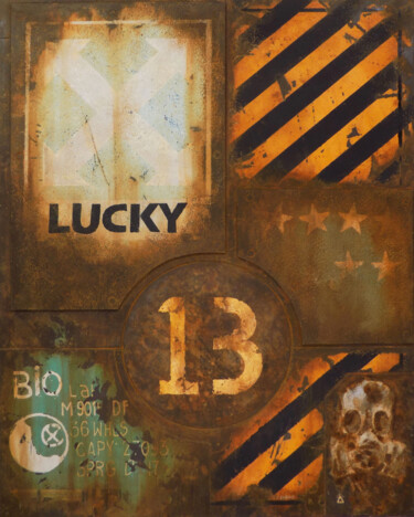 Malerei mit dem Titel "Lucky 13 (без метал…" von Dmitriy Zazimko, Original-Kunstwerk, Acryl