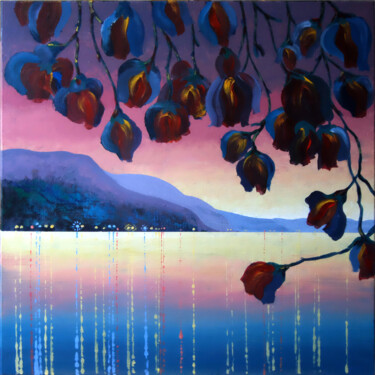 Painting titled "Fragrant sunset" by Dmitry Borshc, Original Artwork, Acrylic