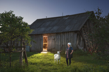 Photography titled "Woman with the goat." by Dmitry Ersler, Original Artwork, Digital Photography
