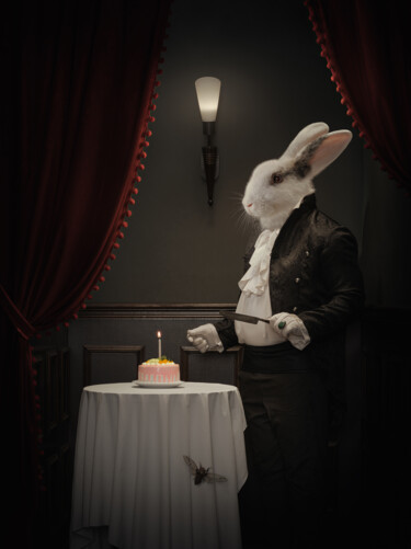 Photography titled "Rabbit with the cak…" by Dmitry Ersler, Original Artwork, Manipulated Photography