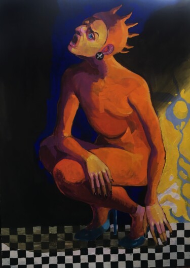 Картина под названием "The discomfort" - Dmitrii Filimonov, Подлинное произведение искусства, Темпера