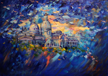 Peinture intitulée "WINDY EVENING" par Dmitry King, Œuvre d'art originale, Huile