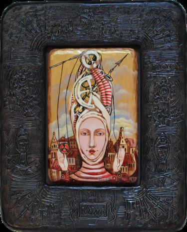 Pintura intitulada "Guardian of Time" por Dmitry King, Obras de arte originais, Acrílico