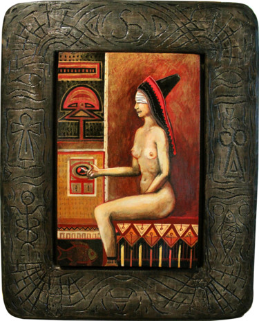 Painting titled "Expectation" by Dmitry King, Original Artwork, Acrylic Mounted on Wood Panel