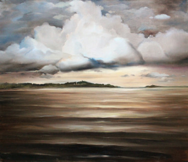 Malerei mit dem Titel "Clouds landscape" von Dmitry King, Original-Kunstwerk, Öl