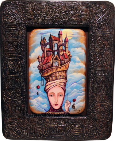 Painting titled "Guardian of the Mag…" by Dmitry King, Original Artwork, Acrylic Mounted on Wood Panel