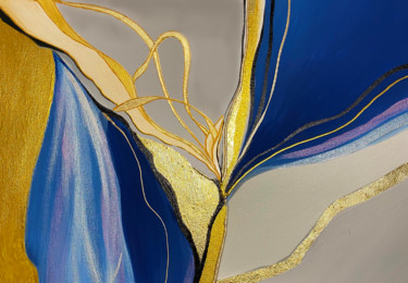Картина под названием "Joyful - blue grey…" - Dmitry King, Подлинное произведение искусства, Цифровая печать