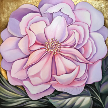 Painting titled ""Sensual Flower of…" by Dmitry King, Original Artwork, Oil Mounted on Wood Stretcher frame