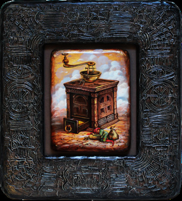 Painting titled "Mill of Dreams" by Dmitry King, Original Artwork, Acrylic Mounted on Wood Panel