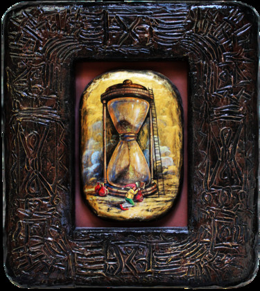 Painting titled "Time of life" by Dmitry King, Original Artwork, Acrylic Mounted on Wood Panel