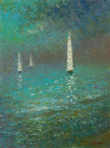 Картина под названием "Sea 12" - Dmitry Oleyn, Подлинное произведение искусства, Масло
