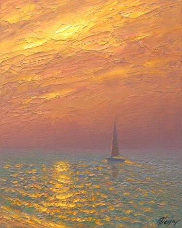 Картина под названием "Seascape 5" - Dmitry Oleyn, Подлинное произведение искусства, Масло Установлен на Деревянная рама для…