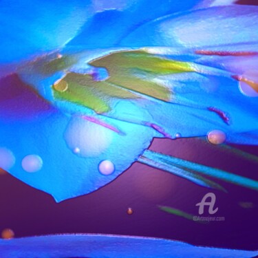 Digitale Kunst getiteld "Blue lily" door Dmitry Oleynik, Origineel Kunstwerk, 2D Digital Work