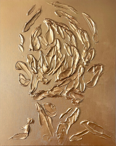 Malerei mit dem Titel "Gold portrait" von Dmitry Savchenko, Original-Kunstwerk, Acryl