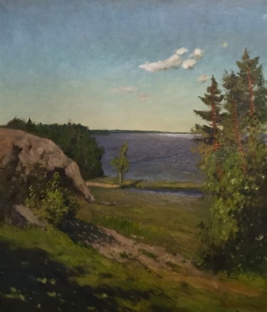 Painting titled "Парк Монрепо" by Dmitrii, Original Artwork, Oil