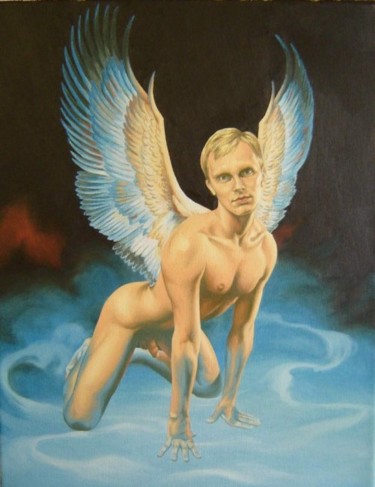 Painting titled "Феникс" by Dmitrii Dmitriev, Original Artwork, Oil