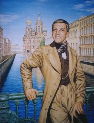 Painting titled "На берегах Невы" by Dmitrii Dmitriev, Original Artwork
