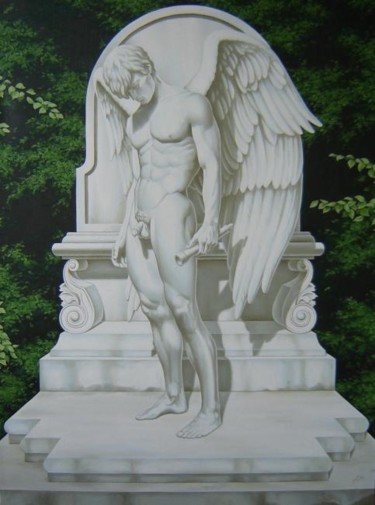 Painting titled "Скорбящий ангел 2" by Dmitrii Dmitriev, Original Artwork, Oil