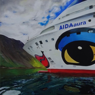 Malerei mit dem Titel "AIDAaura. Norwegisc…" von Dmitry Levin, Original-Kunstwerk, Öl