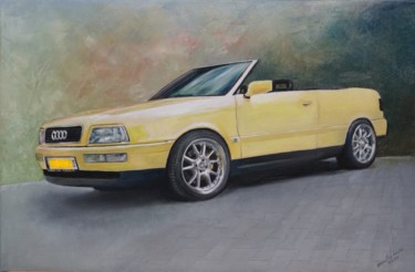 Peinture intitulée ""Audi A 80 Cabrio"" par Dmitry Levin, Œuvre d'art originale, Huile