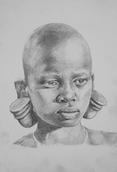 Рисунок под названием "Africa" - Митяй, Подлинное произведение искусства, Карандаш
