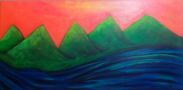 Картина под названием "Summer mountains" - Dmitry Nesterov, Подлинное произведение искусства, Акрил