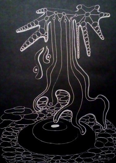 Рисунок под названием "Tree spirit.jpg" - Dmitry Nesterov, Подлинное произведение искусства, Шариковая ручка