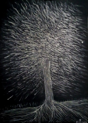 Рисунок под названием "Star tree.jpg" - Dmitry Nesterov, Подлинное произведение искусства, Чернила