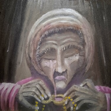 Pintura intitulada "Santa lacrima" por Dml, Obras de arte originais, Óleo