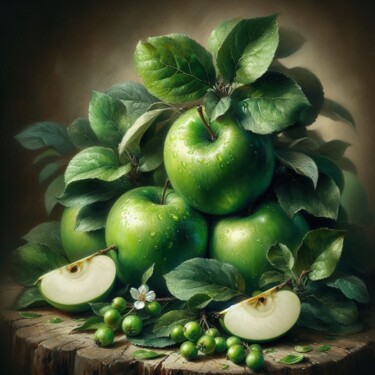 Arte digitale intitolato "Apple" da Dmytro Koptyev, Opera d'arte originale, Pittura digitale