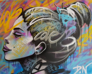 Peinture intitulée "Afrograff 4" par Dn, Œuvre d'art originale, Bombe aérosol