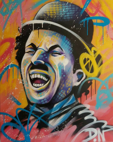 Painting titled "Charlot" by Dn, Original Artwork, Spray paint