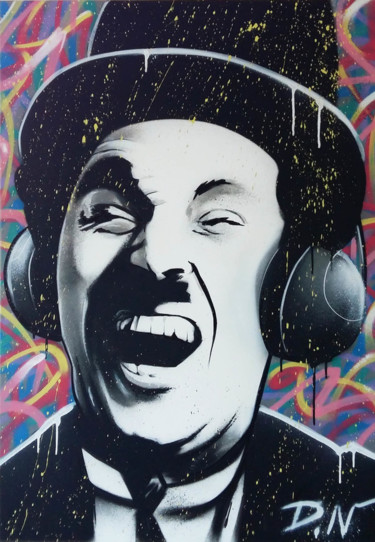 Painting titled "Charlie t'écoute qu…" by Dn, Original Artwork, Spray paint