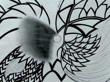 Dessin intitulée "Skyzo" par Deniz Adamci, Œuvre d'art originale, Stylo à bille