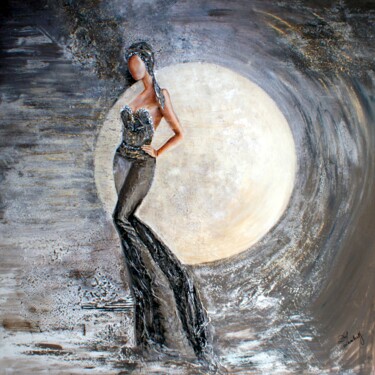 Schilderij getiteld "Lune" door Do Lambrecht, Origineel Kunstwerk, Acryl