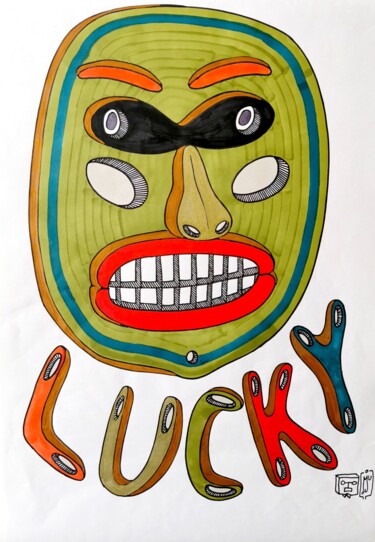 Desenho intitulada "LUCKY" por Do.M.Ju, Obras de arte originais, Marcador