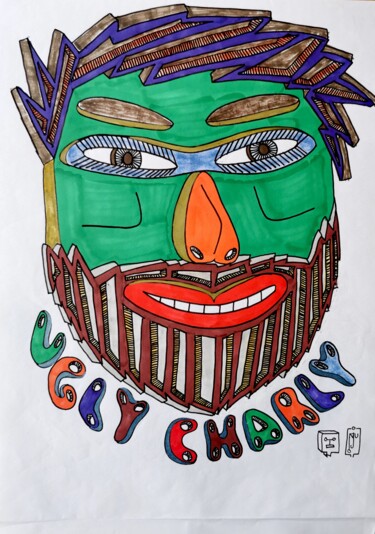 Dessin intitulée "UGLY CHARLY" par Do.M.Ju, Œuvre d'art originale, Marqueur